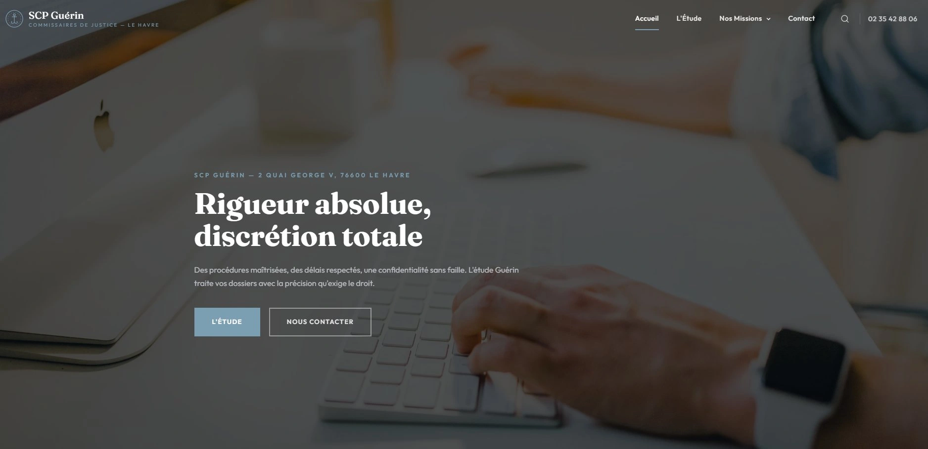 Site web agente de execução — página interior
